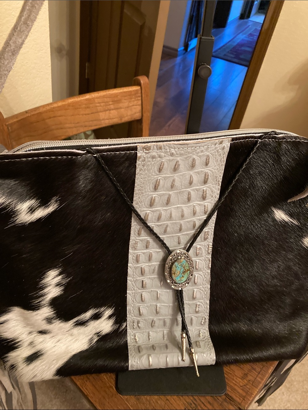 Dancing Cactus Designs OOAK Oakley Fringe Bag w/Authentic Turquoise Bolo NWOT - Picture 2 of 10
